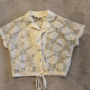 Everly Rose Lace Button-Up Top